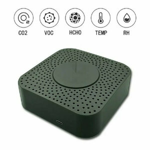 luchtkwaliteitmeter voor binnen met wifi en spraakbediening meet co2 pm25 en tvoc