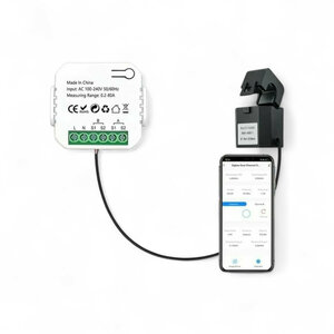 Energie monitor voor zonnepanelen met 1 klem geschikt voor 80A en app bediening via Tuya en Smartlife