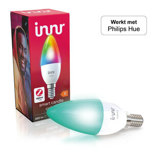 Kleur lamp voor binnenverlichting met kleine fitting E14 geschikt voor smart systemen dimbaar 470 lumen