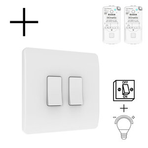 Draadloze wandschakelaar voor verlichting met 2-voudige aan uit functie en dimmer