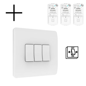 Draadloze wandschakelaar voor verlichting met 3-voudige aan uit functie en batterij