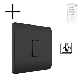 Draadloze wandschakelaar voor schakelen verlichting met batterij en RF 433 MHz systeem set