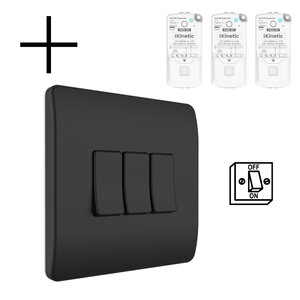 Draadloze wandschakelaar voor verlichting met 3-voudige aan uit functie en batterijvoeding