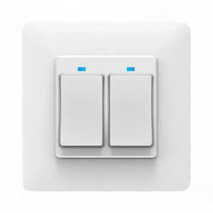Slimme WiFi 2-voudige inbouw schakelaar voor bestaande schakelaars met controleverlichting en app bediening (wit)