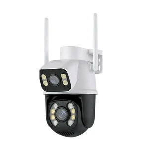 Beveiligingscamera buiten 6MP dual-lens PTZ met 360&deg; panoramisch zicht Wit