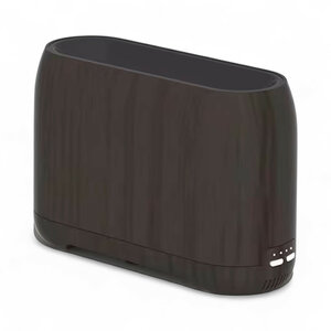 Luchtbevochtiger met WiFi en Tuya-app, vlameffect en Bluetooth speaker, houtlook donker