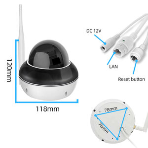 Dome buitencamera wit met 5MP resolutie en 5x optische zoom