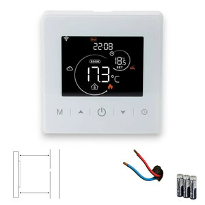 Opbouw thermostaat WiFi touchscreen 2‑draads voor Aan/Uit-ketels, wit