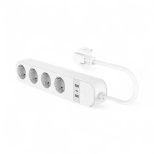 WiFi stekkerdoos met 4 EU-stopcontacten, 2x USB-A en 1x USB-C, 16A/3680W, Wit