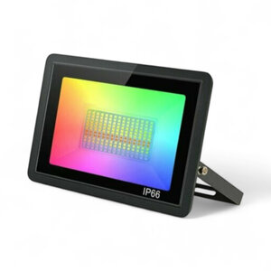 Schijnwerper buiten met wifi-appbediening, RGB en koud wit, 30 Watt, IP66, zwart