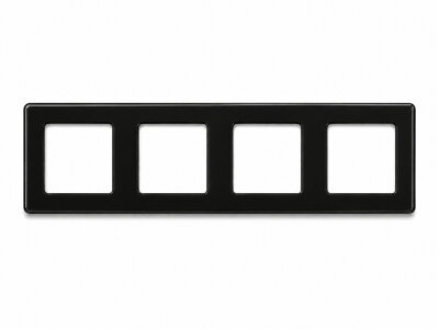 Frame voor schakelmateriaal 4 voudig zwart (glaspaneel)