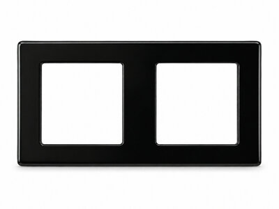 Frame voor schakelmateriaal 2 voudig zwart (glaspaneel)