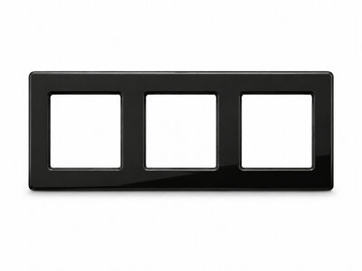 Frame voor schakelmateriaal 3 voudig zwart (glaspaneel)