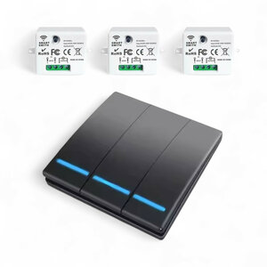 Draadloze schakelaar set met RF433 MHz ontvangers, 3-knops, zwart