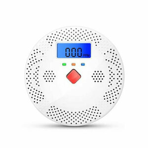 Witte koolmonoxidemelder met display en WiFi met alarm bij 128 ppm