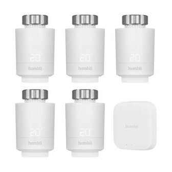 Radiatorknoppen voor verwarmingssysteem starterkit met vijf knoppen voor temperatuurregeling per radiator in woningen en kantoren