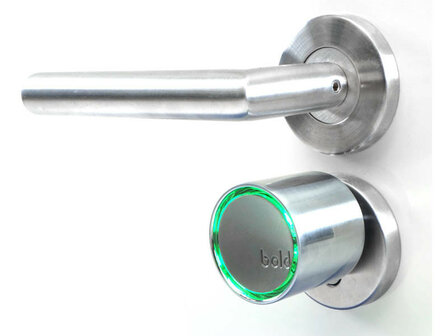 Smart cylinder voor deurbeveiliging met Bluetooth app bediening en pincode invoer van RVS met SKG beveiliging en verstelbare maat