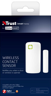 Contact sensor voor Zigbee systeem met automatische meldingen en energiebesparing