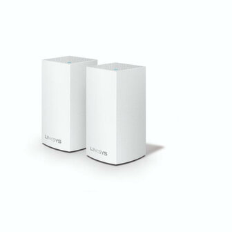 Mesh router voor woning met dual band technologie 2 pack voor betere Wi Fi dekking en gigabit poorten wit kunststof staand ontwerp