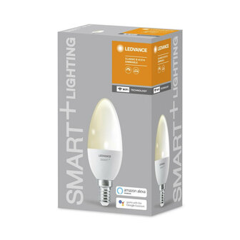 Slimme WiFi lamp E14 fitting peer vorm warm wit licht traploos dimbaar zonder bridge bediening app