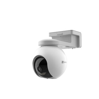 Camera voor buiten met batterij en zonnepaneel draaibaar en kantelbaar 4 megapixels wit kunststof IP65