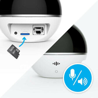 Smart camera voor huis en kantoor met privacy modus en tweeweg audio van Ezviz C6T