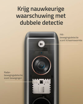 Deurbel voor gebruik met Eufy Homebase 2 of 3 met dual camera en 2K HDR beeldkwaliteit