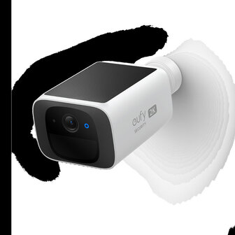 Buitencamera voor bewaking met 2K beeld en ingebouwd zonnepaneel wit IP67 waterdicht