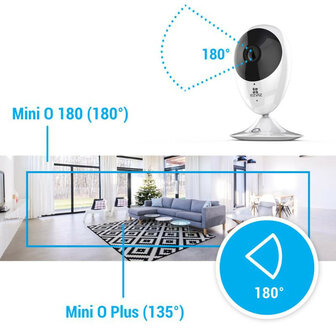 Beveiligingscamera voor binnen met 180 graden kijkhoek en tweeweg audio van Ezviz