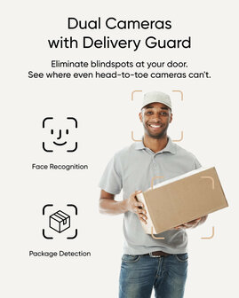 Deurbel voor voordeur met dual camera chime lokaal geheugen nachtzicht batterij of bedrading IP65 stof en waterdicht