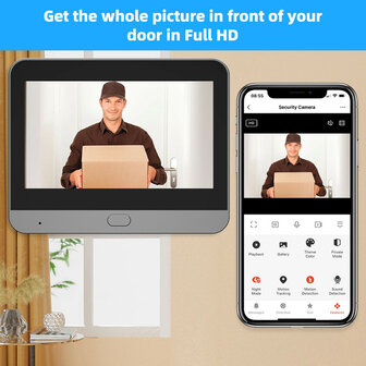 Digitale deurspion voor deuren 35 tot 150 millimeter met 3MP camera nachtzicht en WiFi verbinding