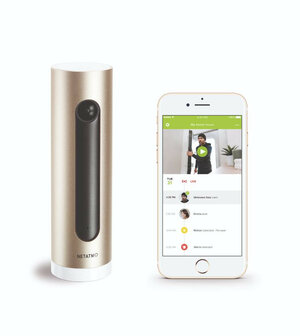 Beveiligingscamera voor binnen met gezichtsherkenning en inbraakalarm bedraad en draadloos staand