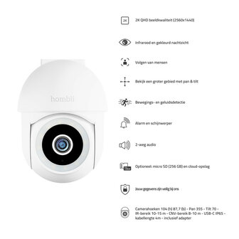 Camera voor buiten met pan en tilt functie en 2K resolutie voor scherpe beelden