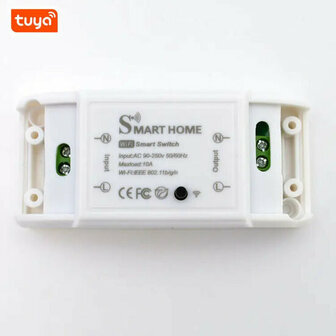 Smart WiFi Schakelaar voor inbouw en opbouw met 10 Ampere capaciteit en app bediening