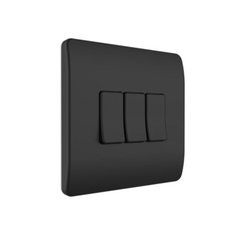 Draadloze wandschakelaar voor verlichting met 3 knoppen batterij gevoed en RF 433 MHz bediening