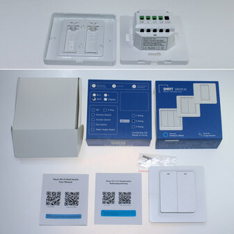 WiFi Lichtschakelaar voor inbouw met 2 knoppen werkt met Alexa en Google Home