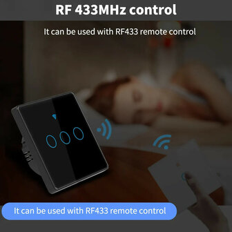 Smart WiFi Touch Lichtschakelaar voor domotica met geen nuldraad en glazen paneel