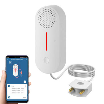 Water lekkage sensor voor WiFi systeem met 100 dB sirene en LED waarschuwing