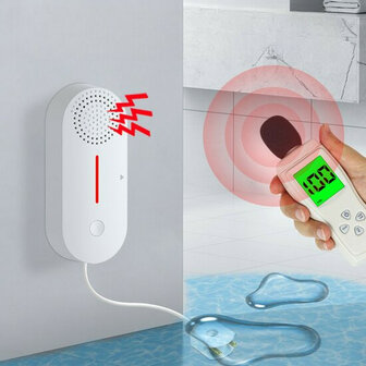 Water lekkage sensor voor WiFi systeem met 100 dB sirene en LED waarschuwing