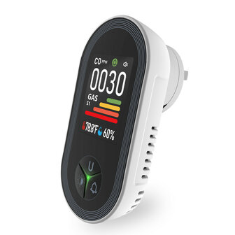 Luchtkwaliteitmeter voor woning en garage met dual sensor CO en brandbaar gas en alarm