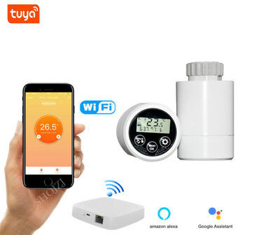 Radiatorknop voor temperatuurregeling met app en spraakbediening exclusief gateway