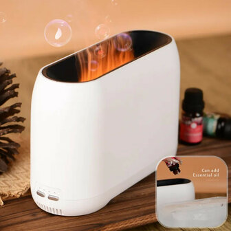 Luchtbevochtiger voor aromatherapie met realistisch vlameffect en Bluetooth speakerfunctie