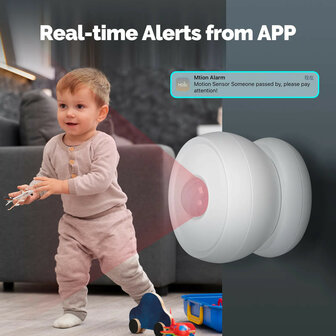 Bewegingssensor voor binnen met 150 graden detectiehoek en 8 meter bereik