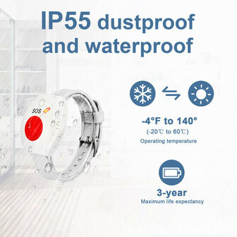 Horloge voor SOS Alarmset met directe noodknop activatie en lichtgewicht ontwerp