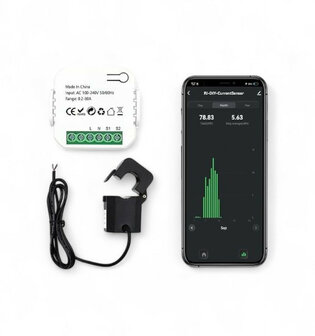 Smart WiFi Energie Monitor voor huishoudens met zonnepanelen met twee klemmen en real time monitoring