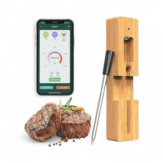 Draadloze BBQ en Grill Thermometer voor interne temperatuurmeting met Bluetooth en 50 meter bereik