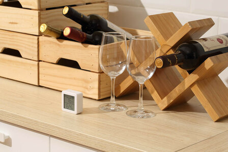 Thermometer en Hygrometer voor gordijnbediening met Bluetooth en magnetische bevestiging binnengebruik