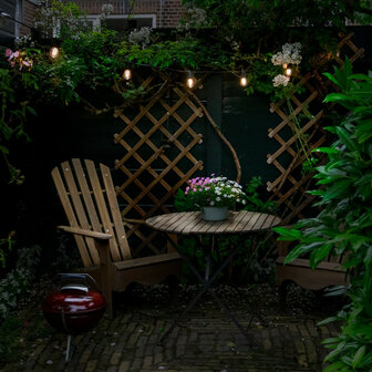 Lightstring voor tuin met wifi bediening en dimbare warm witte lampen