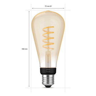 Filament Edison lamp voor sfeerverlichting met Zigbee Bluetooth E27 fitting instelbaar lichtkleur