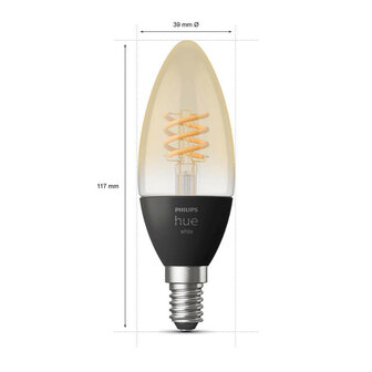 Filament lamp voor slimme verlichting met E14 fitting warm wit licht Bluetooth en Zigbee